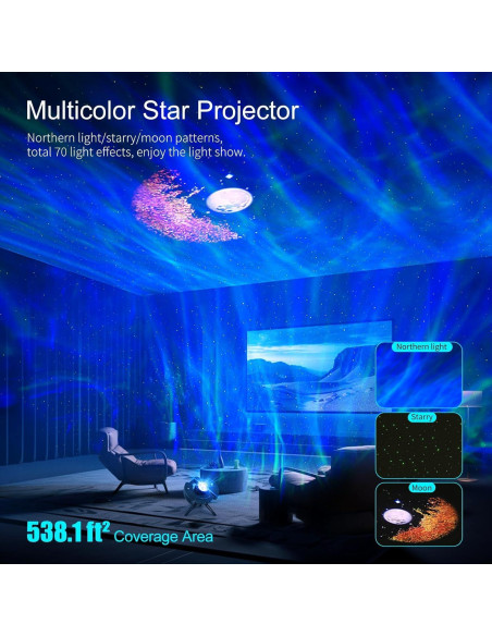 Proyector de Estrellas LUNALE BL-XK03 con Altavoz Bluetooth