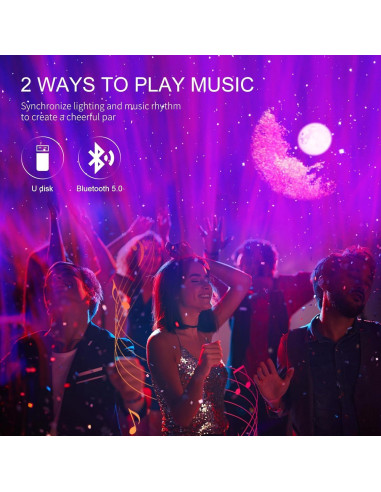 Proyector de Estrellas LUNALE BL-XK03 con Altavoz Bluetooth