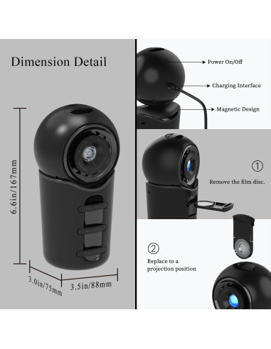 Proyector de Estrellas Galaxia Luz Nocturna Portátil 11.4cm