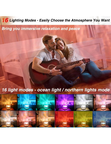 Proyector de Ondas Oceánicas Baibaiba Luz Nocturna 16 Modos