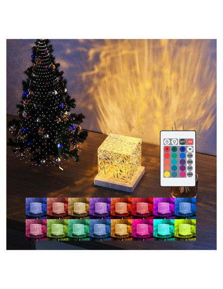 Luz Nocturna Proyector KVKVMO 16 Colores Control Remoto 11cm