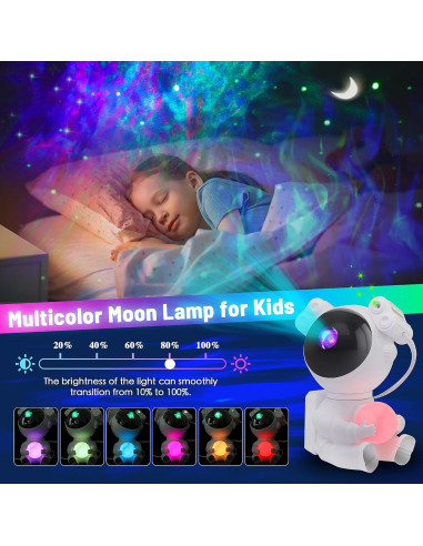 Proyector Galáctico KIMHY Astronauta Luz Nocturna 8 Colores