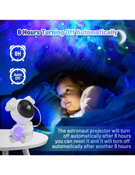 Proyector Galáctico KIMHY Astronauta Luz Nocturna 8 Colores