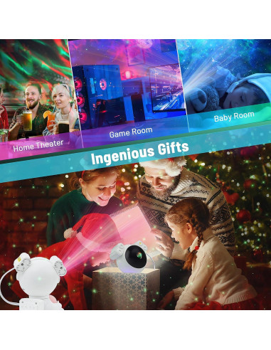 Proyector Galáctico KIMHY Astronauta Luz Nocturna 8 Colores