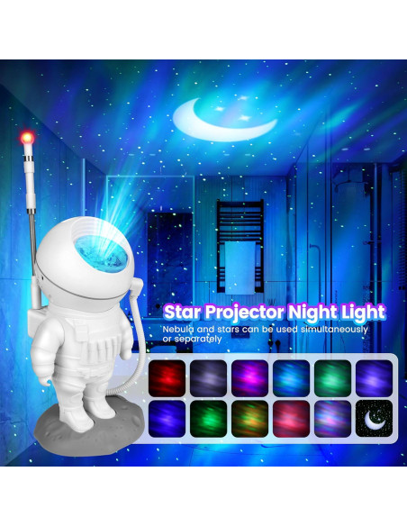 Proyector de Estrellas LBTP Astronauta LED 12 Efectos 24cm