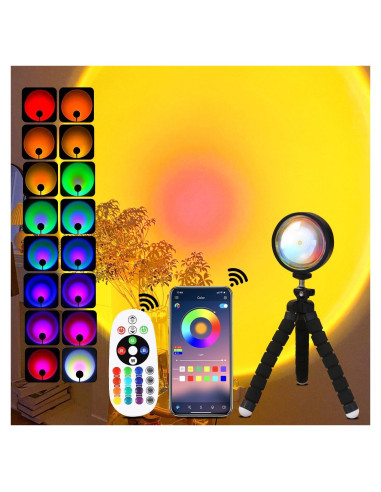 Proyector de Lámpara de Atardecer Xoddi con Control Remoto 16 Colores