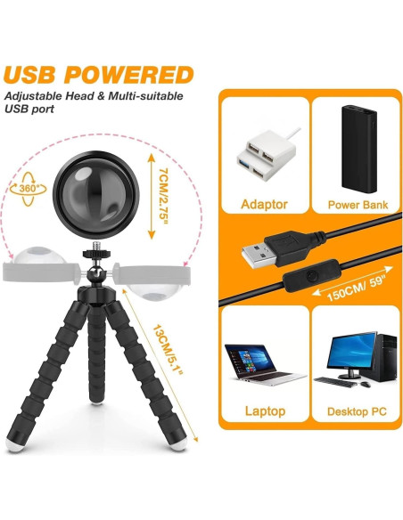 Proyector de Lámpara de Atardecer Xoddi con Control Remoto 16 Colores