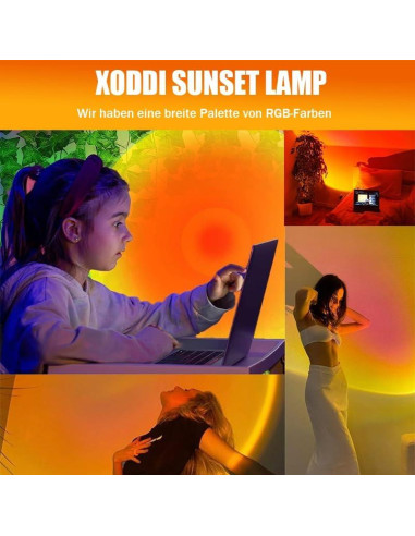 Proyector de Lámpara de Atardecer Xoddi con Control Remoto 16 Colores