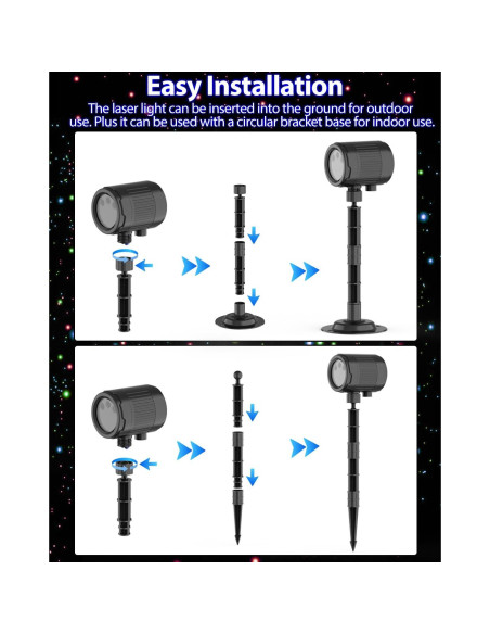 Proyector de Luces de Navidad RGB con Control Remoto - 2024-Xmas