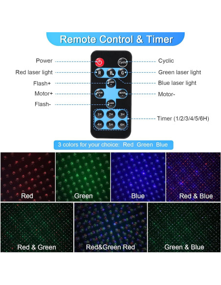 Proyector de luces láser navideñas GODENBA SA556 RGB IP65