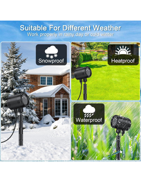 Proyector de luces láser navideñas GODENBA SA556 RGB IP65