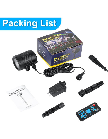 Proyector de luces láser navideñas GODENBA SA556 RGB IP65