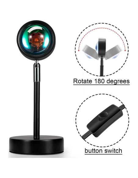 Lámpara de Proyección LED Balkwan Rojo Atardecer 10x10 cm