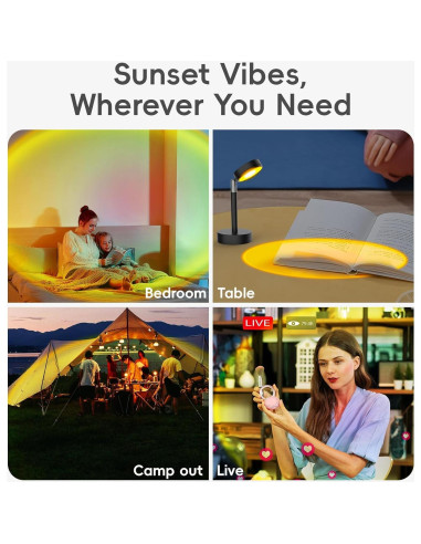 Lámpara LED de Atardecer Easeking EL-USB01 Proyector USB