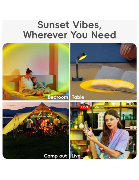 Lámpara LED de Atardecer Easeking EL-USB01 Proyector USB