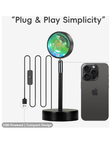 Lámpara LED de Atardecer Easeking EL-USB01 Proyector USB