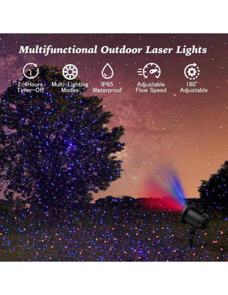 Proyector de Luz Láser Exterior ZEAKOC RGB con Control Remoto