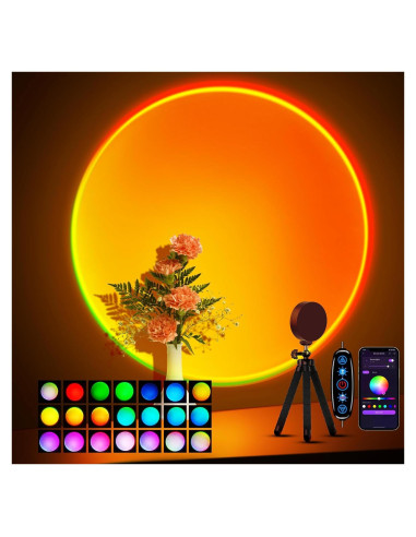 Lámpara de Atardecer Proyector Tsrarey Multicolor 360
