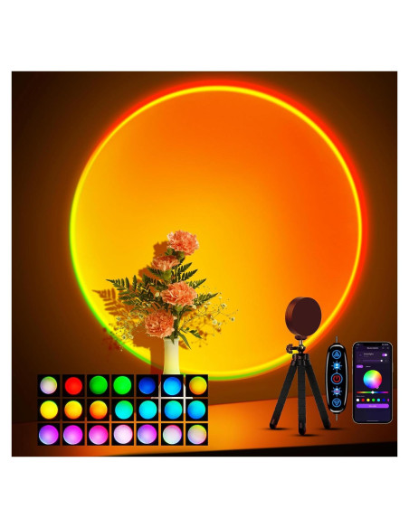 Lámpara de Atardecer Proyector Tsrarey Multicolor 360