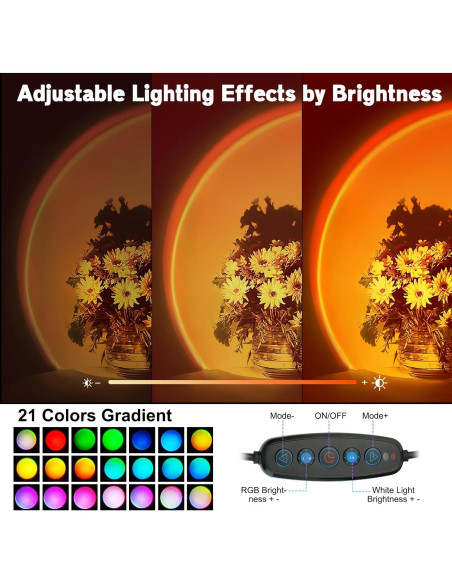 Lámpara de Atardecer Proyector Tsrarey Multicolor 360