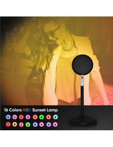 Proyector de Lámpara de Atardecer LED Shenzhen 24x10 cm 16 Colores