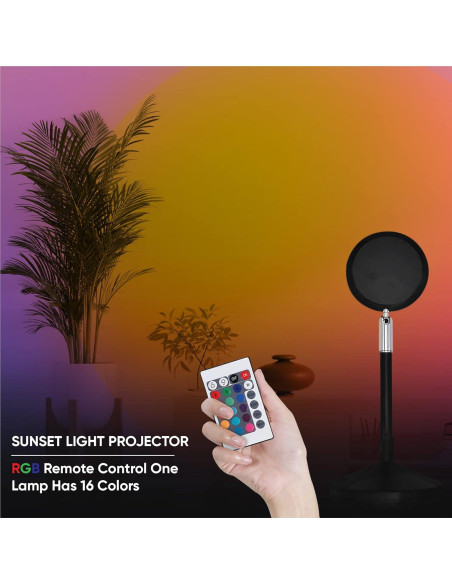Proyector de Lámpara de Atardecer LED Shenzhen 24x10 cm 16 Colores