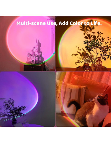 Lámpara de Atardecer Proyector Tsrarey Multicolor 360