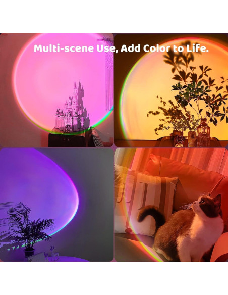 Lámpara de Atardecer Proyector Tsrarey Multicolor 360