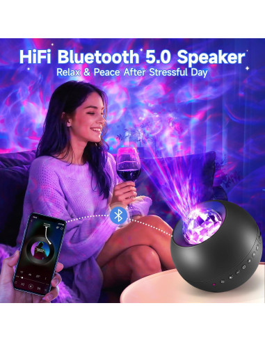 Proyector de Luz Galáctica COOLNIGHT con 210 Modos y Bluetooth