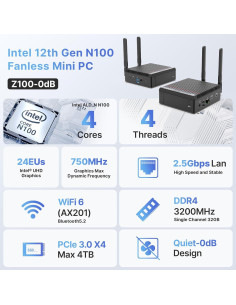 Mini PC MINIX NEO Z100-0dB 16GB/512GB 4K Sin Ventilador 2