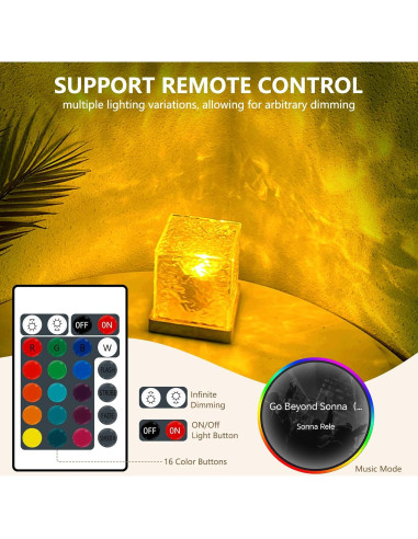 Proyector de Luz Nocturna Uonnet 16 Colores Control Remoto