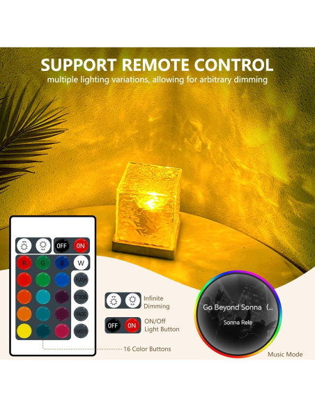 Proyector de Luz Nocturna Uonnet 16 Colores Control Remoto