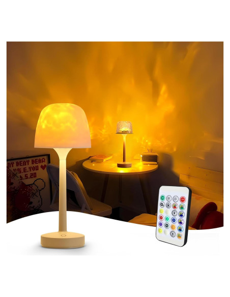 Lámpara de Mesa Proyector de Olas RGB CYDSXYD 32.1x32.1cm