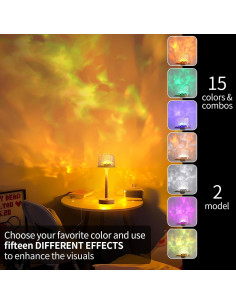 Lámpara de Mesa Proyector de Olas RGB CYDSXYD 32.1x32.1cm 2