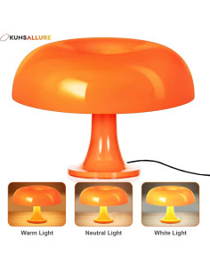 Lámpara de Hongo Naranja OKUNS 3 Modos Regulable 32cm 2