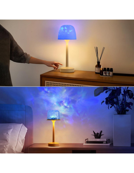 Lámpara de Mesa Proyector de Olas RGB CYDSXYD 32.1x32.1cm