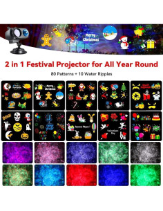 Proyector LED de Navidad NÜR con 80 Patrones y Control Remoto 2