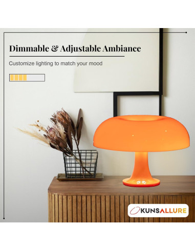 Lámpara de Hongo Naranja OKUNS 3 Modos Regulable 32cm