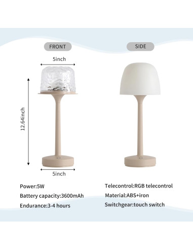 Lámpara de Mesa Proyector de Olas RGB CYDSXYD 32.1x32.1cm