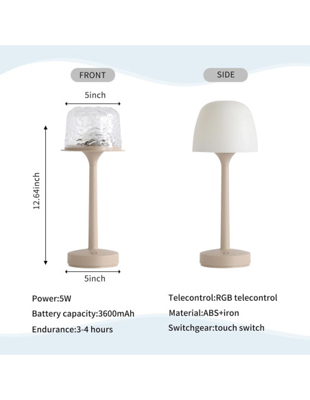 Lámpara de Mesa Proyector de Olas RGB CYDSXYD 32.1x32.1cm