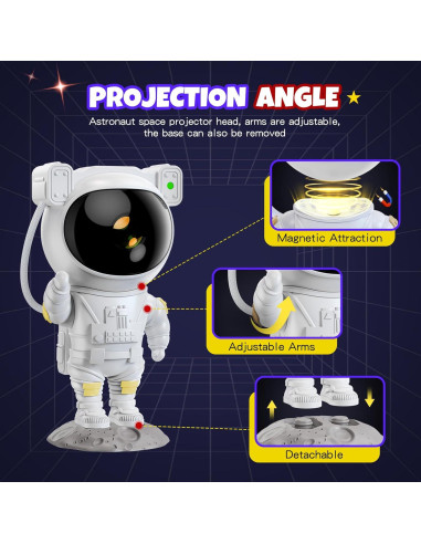 Proyector de Estrellas JUIARA - Luz Nocturna Multicolor 11.5cm