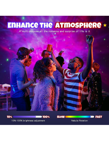 Proyector de Estrellas JUIARA - Luz Nocturna Multicolor 11.5cm