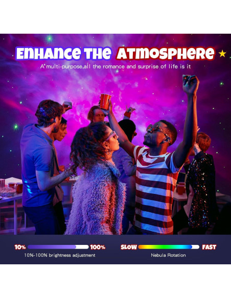 Proyector de Estrellas JUIARA - Luz Nocturna Multicolor 11.5cm