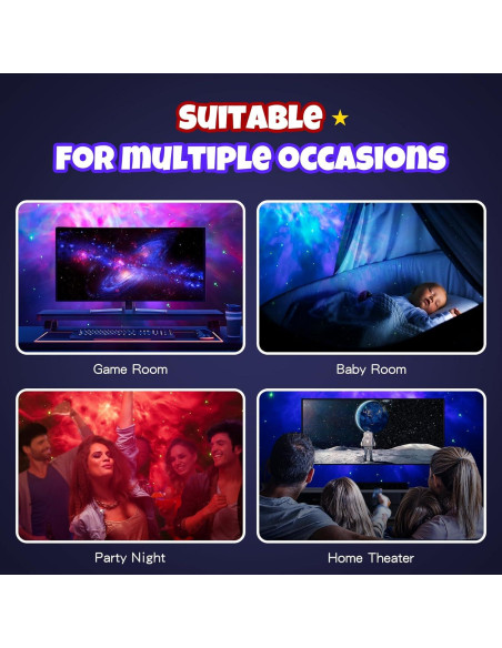 Proyector de Estrellas JUIARA - Luz Nocturna Multicolor 11.5cm