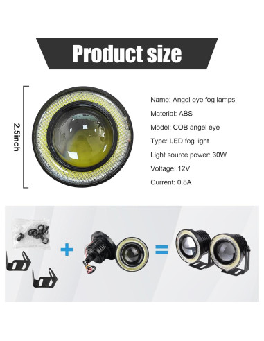 Luz de Niebla Angel Eye Dickno 30W Verde 2.5" Universal