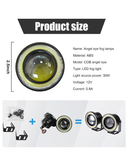 Luz de Niebla Angel Eye Dickno 30W Verde 2.5" Universal