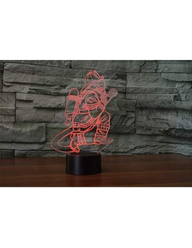 Lámpara de Mesa Táctil 3D Bomberos LED Control Remoto 16 Colores