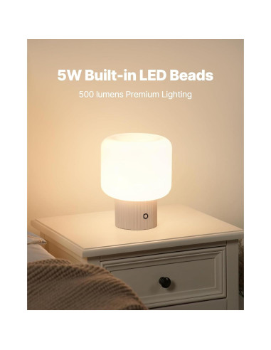 Lámpara de Hongo Magcharm Blanca Recargable 5W LED Regulable