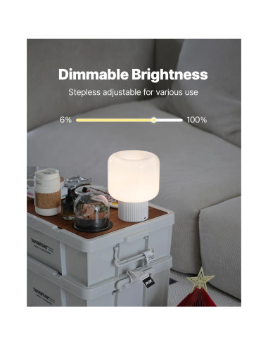 Lámpara de Hongo Magcharm Blanca Recargable 5W LED Regulable