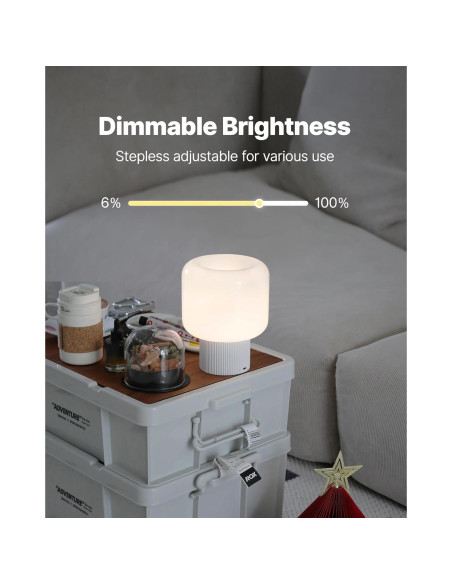 Lámpara de Hongo Magcharm Blanca Recargable 5W LED Regulable